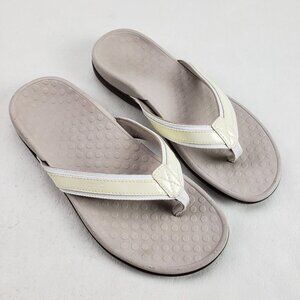 Vionic Tide II Toe Post Sandal Womens 7 Yellow Orthotic Flip Flop Thongs Slides